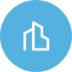 City profiles simple icon in white and light blue